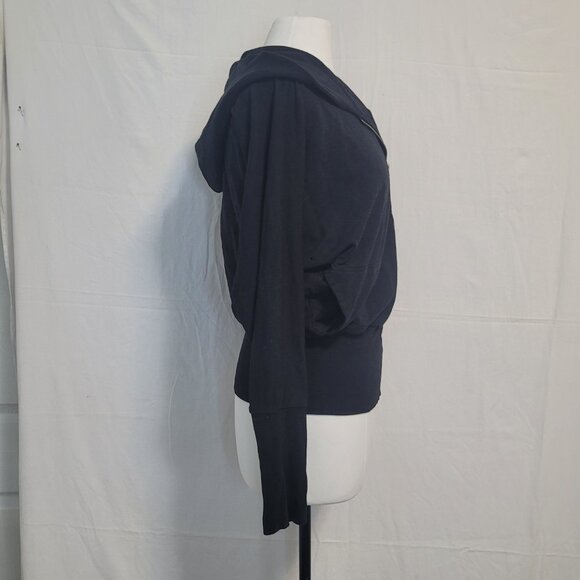 Community Black Zip Front Hooded Jacket Size M - Picture 3 of 12